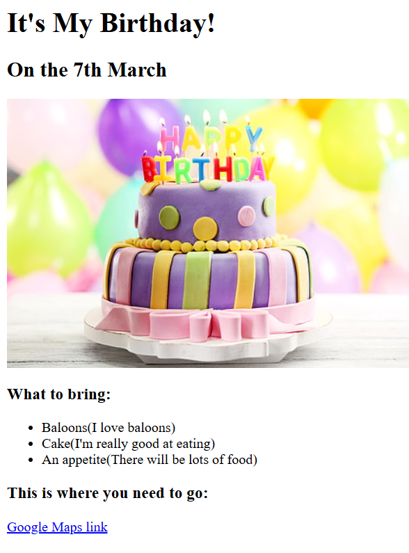 birthday invitaion